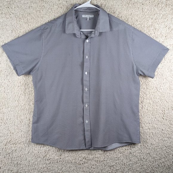 Vince Camuto* Men's Short Sleeve Button Down Curved Hem BOHO Print Shirt~Size XL - Picture 6 of 12